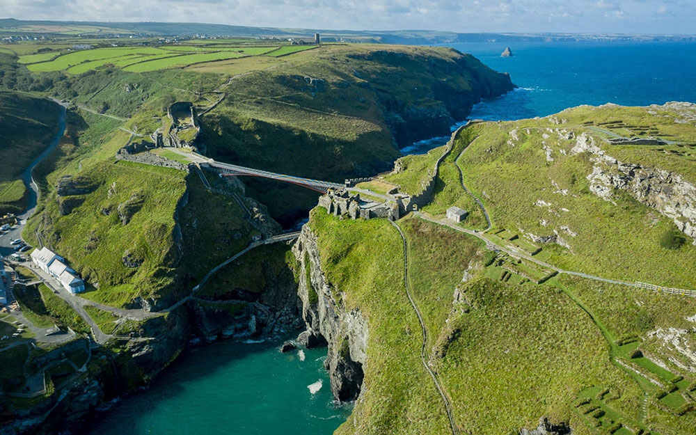 Aerial view of Tintagel Castle