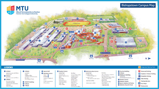 Mapa del Campus de la MTU University de Cork